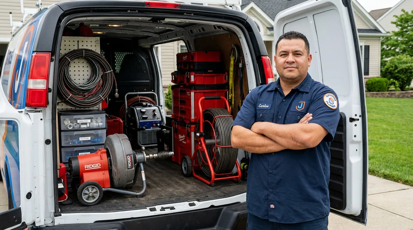 Professional drain cleaning equipment and Johns Plumbing LLC plumber in Carter Lake